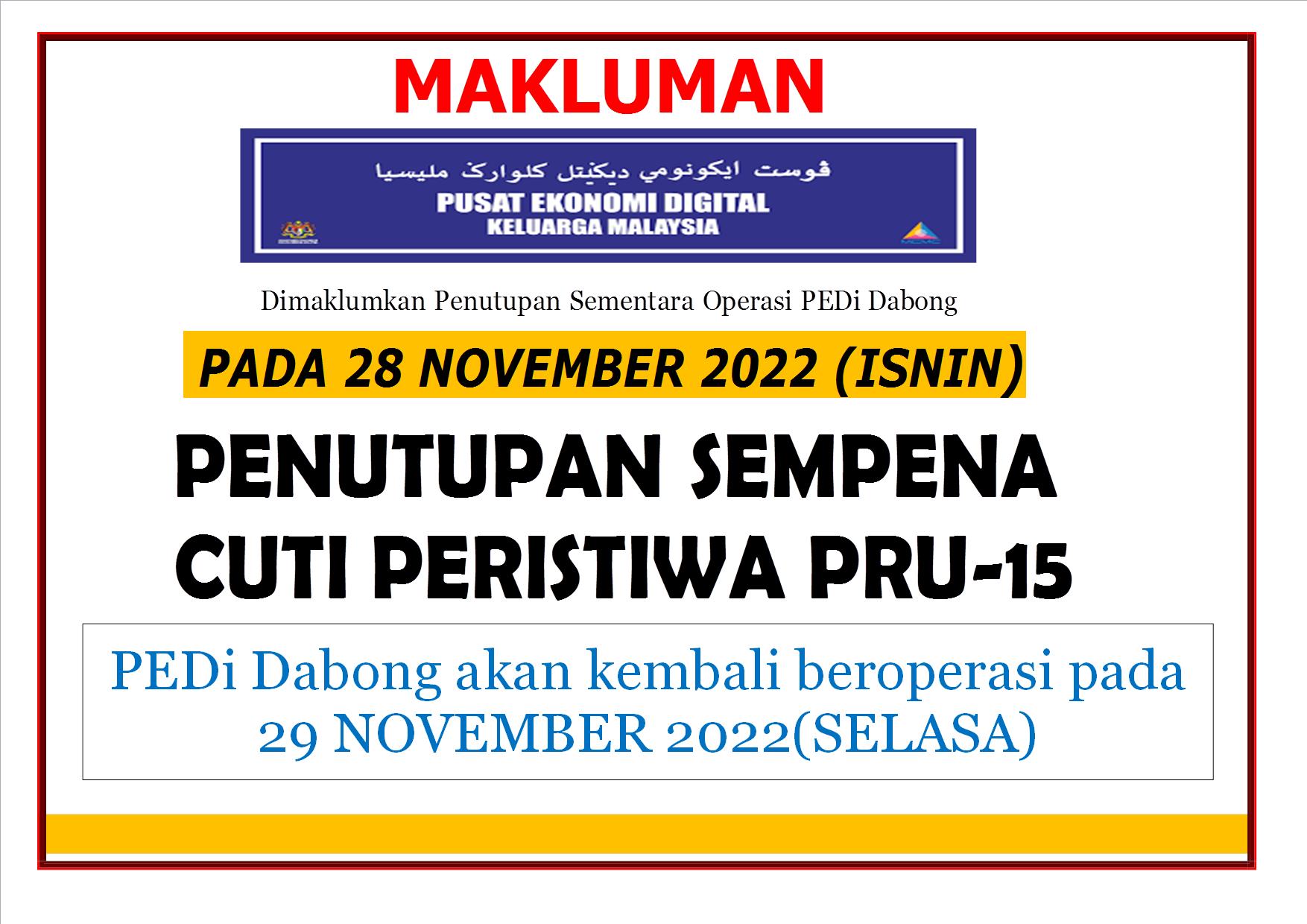 notis penutupan PRU15